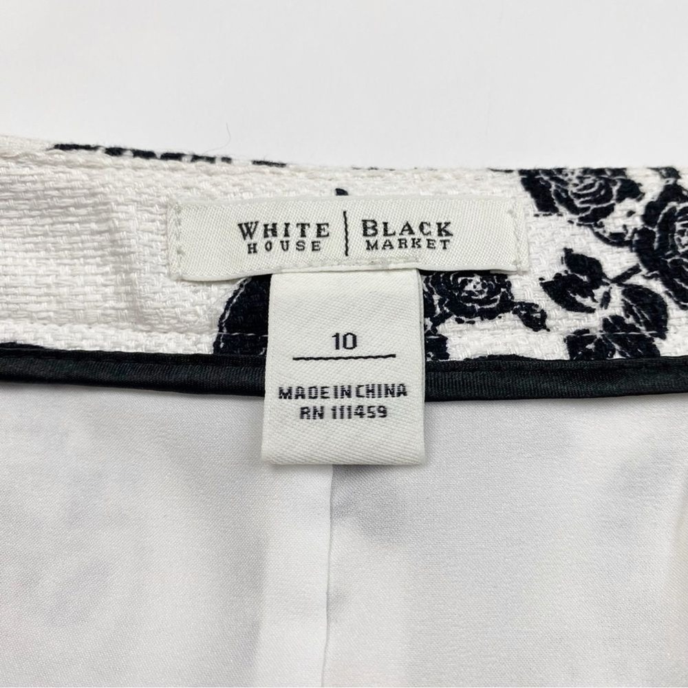 White House Black Market Paisley Floral Textured Pencil Skirt Womens 10 - Picture 3 of 4